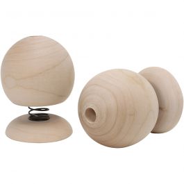 Houten stuiterfiguur, H: 75 mm, d 50 mm, 12 stuk/ 1 doos [HOB-669055]