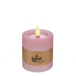 Bougie pilier LED Ø7 h. 7,5cm rose (1 pc) [IFS-32604]