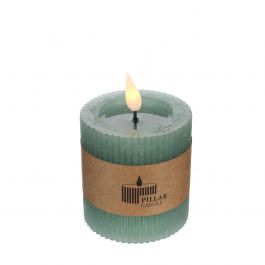 Bougie pilier LED Ø7 h. 7,5cm vert eucalyptus (1 pc) [IFS-32605]