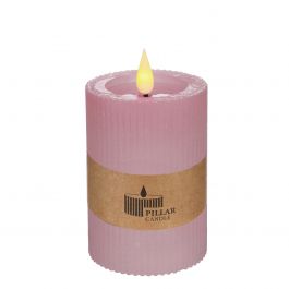 Bougie pilier LED Ø7 h. 10cm rose (1 pc) [IFS-32624]