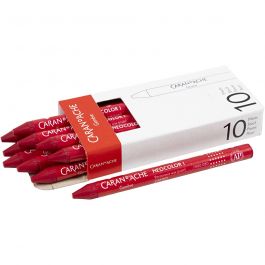 CARAN D’ACHE Neocolor I, L: 10 cm, dikte 8,5 mm, carmine (080), 10 stuk/ 1 doos [HOB-34001]