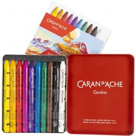 CARAN D’ACHE Caran d'Ache Néocolor 1, L: 10cm, ép. 8,5 mm, ass. de couleurs, 10 pièces/ 1 Pq. [HOB-34010]