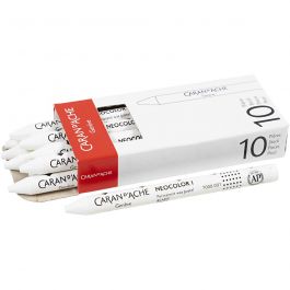 CARAN D’ACHE Caran d'Ache Néocolor 1, L: 10cm, ép. 8,5 mm, white (001), 10 pièces/ 1 Pq. [HOB-34020]