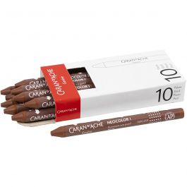 CARAN D’ACHE Neocolor I, L: 10 cm, dikte 8,5 mm, brown (059), 10 stuk/ 1 doos [HOB-34025]