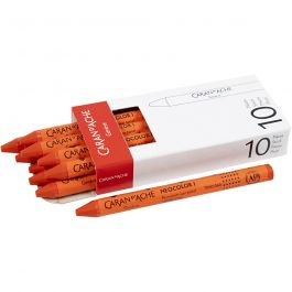 CARAN D’ACHE Neocolor I, L: 10 cm, dikte 8,5 mm, vermilion (060), 10 stuk/ 1 doos [HOB-34026]