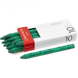 CARAN D’ACHE Neocolor I, L: 10 cm, dikte 8,5 mm, emerald green (210), 10 stuk/ 1 doos [HOB-34033]