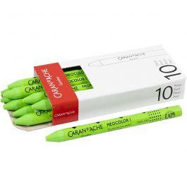 CARAN D’ACHE Neocolor I, L: 10 cm, dikte 8,5 mm, yellow green (230), 10 stuk/ 1 doos [HOB-34034]