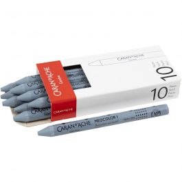CARAN D’ACHE Neocolor I, L: 10 cm, dikte 8,5 mm, grey (005), 10 stuk/ 1 doos [HOB-34037]