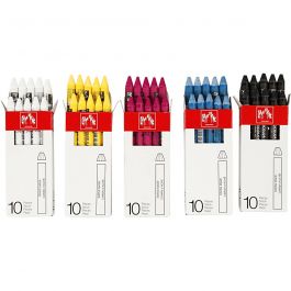 CARAN D’ACHE Neocolor II, L: 10 cm, dikte 8,5 mm, diverse kleuren, 5x10 stuk/ 1 doos [HOB-34049]