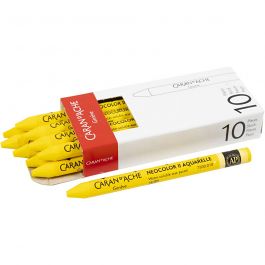 Caran d'Ache Aquarelle Neocolor 2, L: 10cm, ép. 8,5 mm, yellow (010), 10 pièces/ 1 Pq. [HOB-34052]