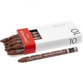 Caran d'Ache Aquarelle Neocolor 2, L: 10cm, ép. 8,5 mm, brown (059), 10 pièces/ 1 Pq. [HOB-34055]