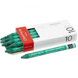 Caran d'Ache Aquarelle Neocolor 2, L: 10cm, ép. 8,5 mm, emerald green (210), 10 pièces/ 1 Pq. [HOB-34063]