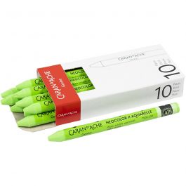 Caran d'Ache Aquarelle Neocolor 2, L: 10cm, ép. 8,5 mm, yellow green (230), 10 pièces/ 1 Pq. [HOB-34064]