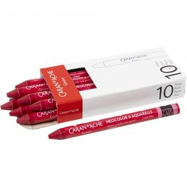 Caran d'Ache Aquarelle Neocolor 2, L: 10cm, ép. 8,5 mm, carmine (080), 10 pièces/ 1 Pq. [HOB-34069]