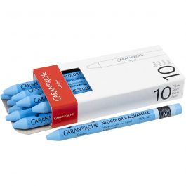 Caran d'Ache Aquarelle Neocolor 2, L: 10cm, ép. 8,5 mm, light blue (161), 10 pièces/ 1 Pq. [HOB-34076]
