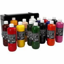 Textile Color, ass. de couleurs, 15x500 ml/ 1 Pq. [HOB-34140]