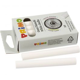 Schoolbordkrijt, L: 8 cm, d 10 mm, wit, 10 stuk/ 1 doos [HOB-344750]