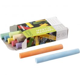 Schoolbordkrijt, L: 8 cm, d 10 mm, diverse kleuren, 10 stuk/ 1 doos [HOB-344760]