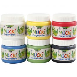 Mucki Vingerverf, diverse kleuren, 6x150 ml/ 1 doos [HOB-34766]