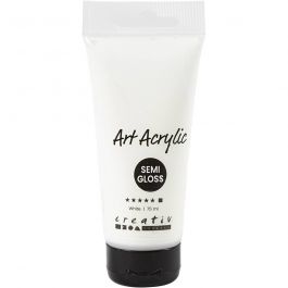 Acryl Verf, semi-glanzend, dekkend, wit, 75 ml/ 1 fles [HOB-35141]