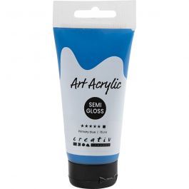 Acryl Verf, semi-glanzend, dekkend, primair blauw, 75 ml/ 1 fles [HOB-35149]
