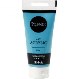 Peinture Acrylique, semi-brillant, opaque, Turquoise Blue, 75 ml/ 1 flacon [HOB-35151]
