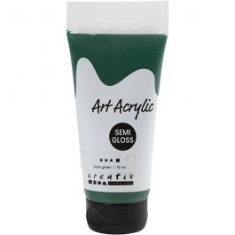 Acryl Verf, semi-glanzend, dekkend, donkergroen, 75 ml/ 1 fles [HOB-35153]