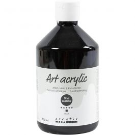 Peinture Acrylique, semi-brillant, opaque, noir, 500 ml/ 1 flacon [HOB-35408]