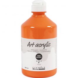 Acryl Verf, semi-glanzend, semi-transparant, oranje, 500 ml/ 1 fles [HOB-35412]