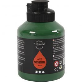 Acryl Verf, semi-glanzend, semi-transparant, donkergroen, 500 ml/ 1 fles [HOB-35422]