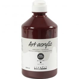 Peinture Acrylique, semi-brillant, opaque, burnt umber, 500 ml/ 1 flacon [HOB-35426]