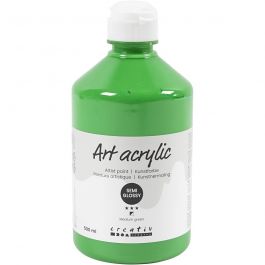 Acryl Verf, semi-glanzend, dekkend, medium green, 500 ml/ 1 fles [HOB-35428]