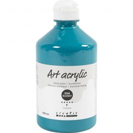 Peinture Acrylique, semi-brillant, opaque, turquoise, 500 ml/ 1 flacon [HOB-35436]