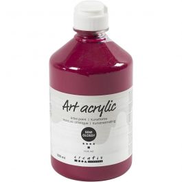 Peinture Acrylique, semi-brillant, semi transparent, rouge foncé, 500 ml/ 1 flacon [HOB-35438]