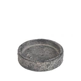 Plat en cire de ciment gris foncé Ø8 x H2 cm (12 pcs) [IFS-36051]