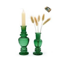 Kaars houders Donker groen (2 houders) [IFS-36502]