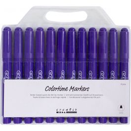 Feutres Colortime, trait 5 mm, violet, 12 pièces/ 1 Pq. [HOB-37332]