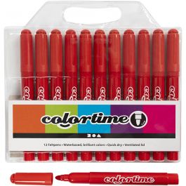 Colortime stiften, lijndikte 5 mm, rood, 12 stuk/ 1 doos [HOB-37340]