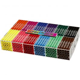Feutres Colortime, trait 5 mm, couleurs classiques, 12x24 pièces/ 1 Pq. [HOB-37345]