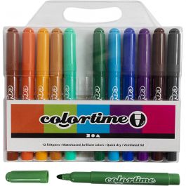 Colortime stiften, lijndikte 5 mm, extra kleuren, 12 stuk/ 1 doos [HOB-37348]