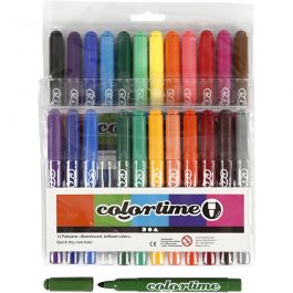 Colortime stiften, lijndikte 5 mm, diverse kleuren, 24 stuk/ 1 doos [HOB-37349]