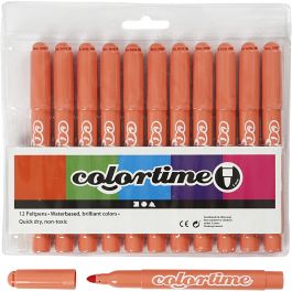 Feutres Colortime, trait 5 mm, mandarine, 12 pièces/ 1 Pq. [HOB-37352]