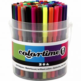 Colortime stiften, lijndikte 2 mm, diverse kleuren, 100 stuk/ 1 emmer [HOB-373543]