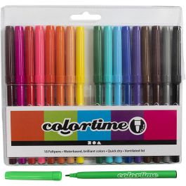 Colortime stiften, lijndikte 2 mm, diverse kleuren, 18 stuk/ 1 doos [HOB-373548]