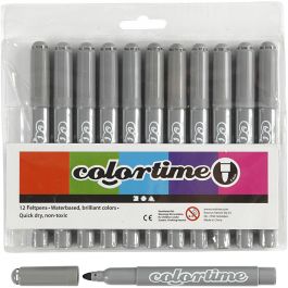 Feutres Colortime, trait 5 mm, gris, 12 pièces/ 1 Pq. [HOB-37361]