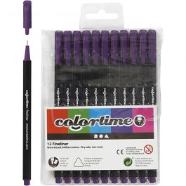 Feutres Fineliner Colortime, trait 0,6-0,7 mm, violet, 12 pièces/ 1 Pq. [HOB-373636]