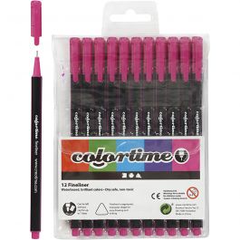 Feutres Fineliner Colortime, trait 0,6-0,7 mm, cyclamen, 12 pièces/ 1 Pq. [HOB-373641]