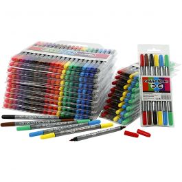 Feutres Colortime Double Pointe, trait 2,3+3,6 mm, ass. de couleurs, 260 pièces/ 1 Pq. [HOB-37988]