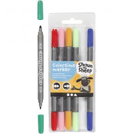Feutres, trait 2,3+3,6 mm, ass. de couleurs, 6 pièces/ 1 Pq. [HOB-379944]
