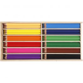 Crayons de Couleur, mine 3 mm, ass. de couleurs, 144 pièces/ 1 Pq. [HOB-38094]